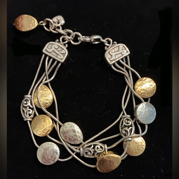 Brighton EUC Deco Gold Silver, Gold Multi-strand Bracelet w/ silver & gold-tone - Picture 10 of 11